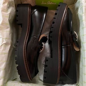 Sam Edelman NIB Womens Laurs Lug Sole Loafer Black Box Leather Sz.6.5M (New)